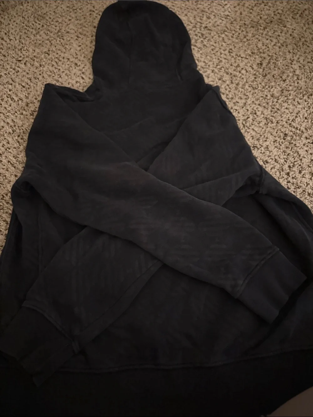 Nike Sportswear Just Do It Pullover Hoodie Black Textured Size Medium
